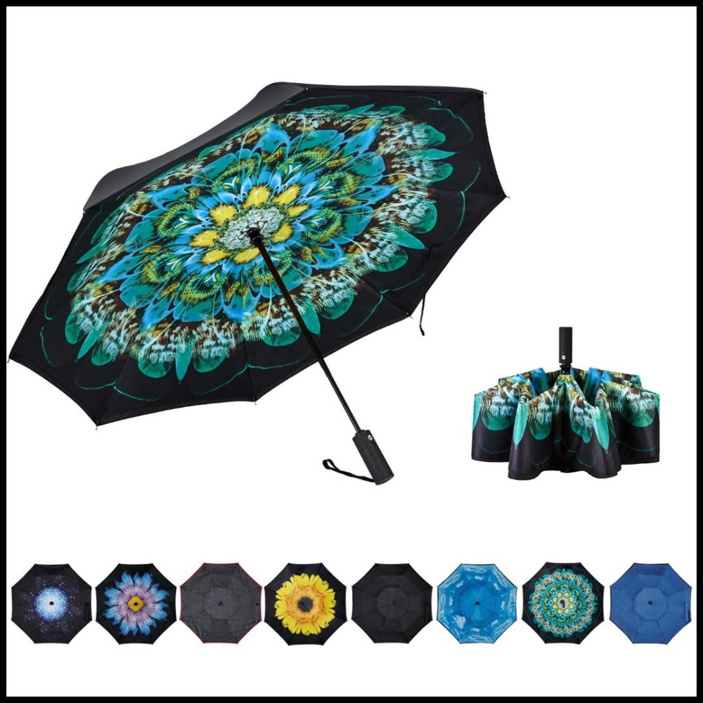 Automatic Folding Inverted Windproof Uv Protectio… - image 1